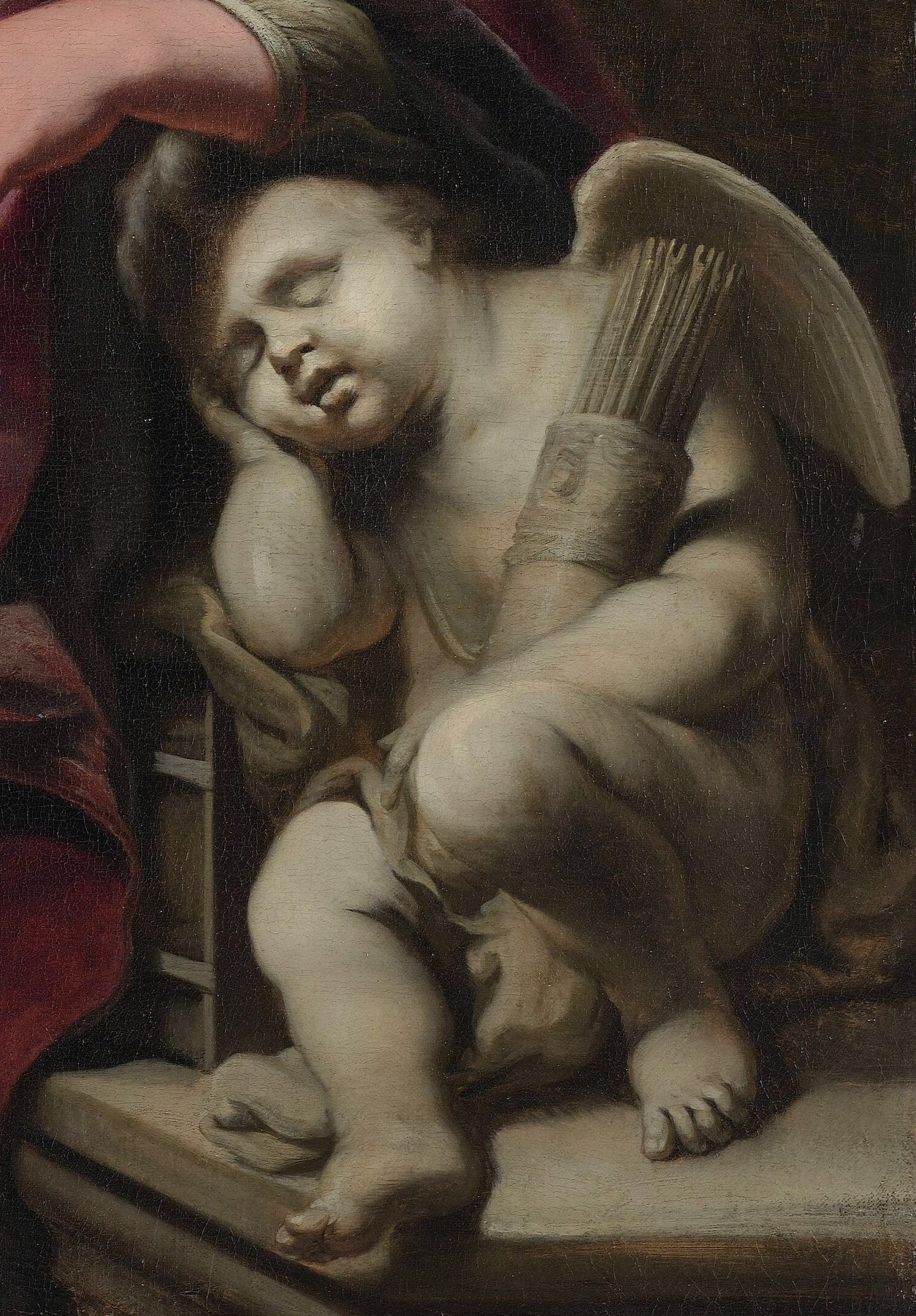 Cupid, god of love, here sleeps peacefully.