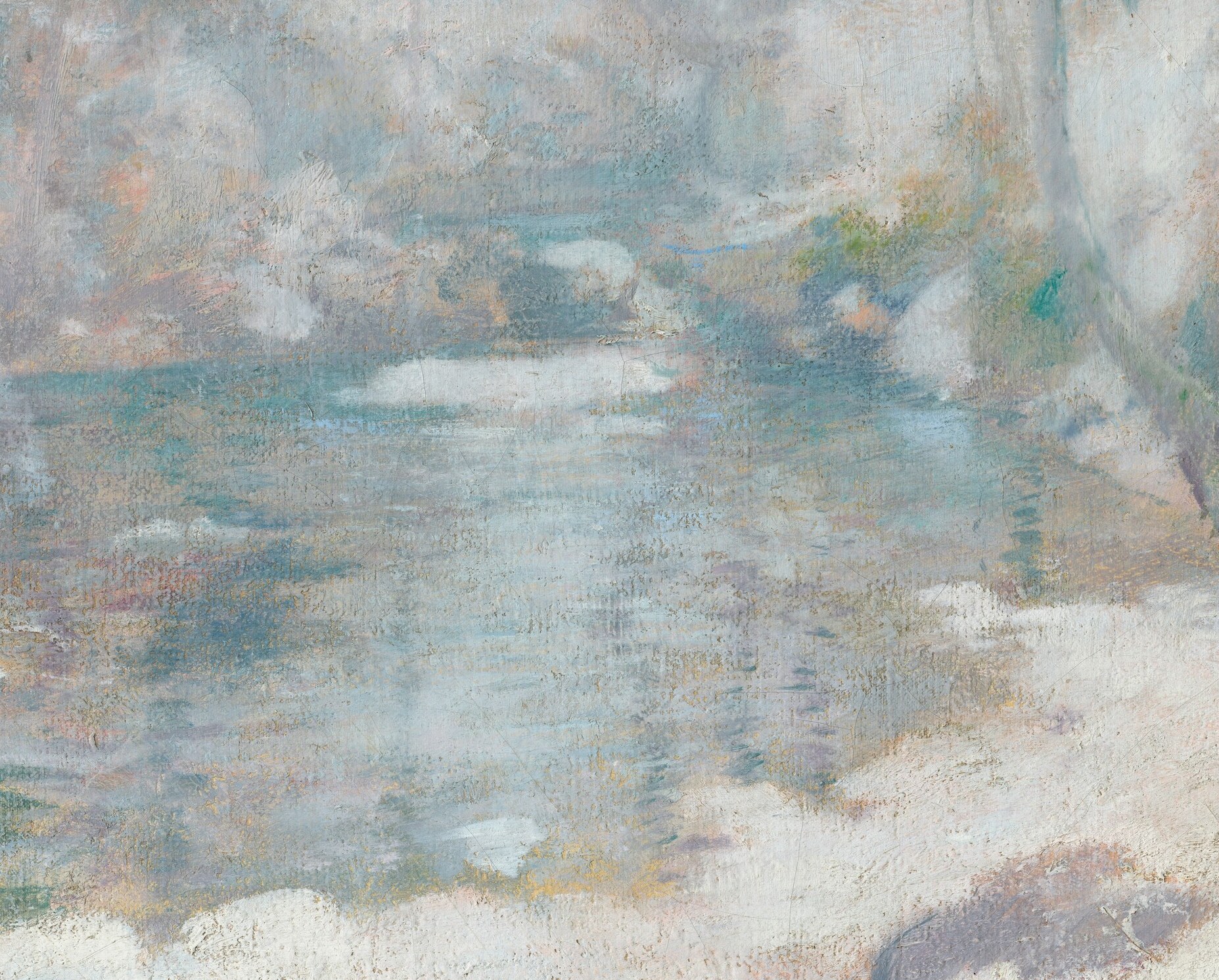 He found beauty in quiet moments, like this winding stream in the snow.