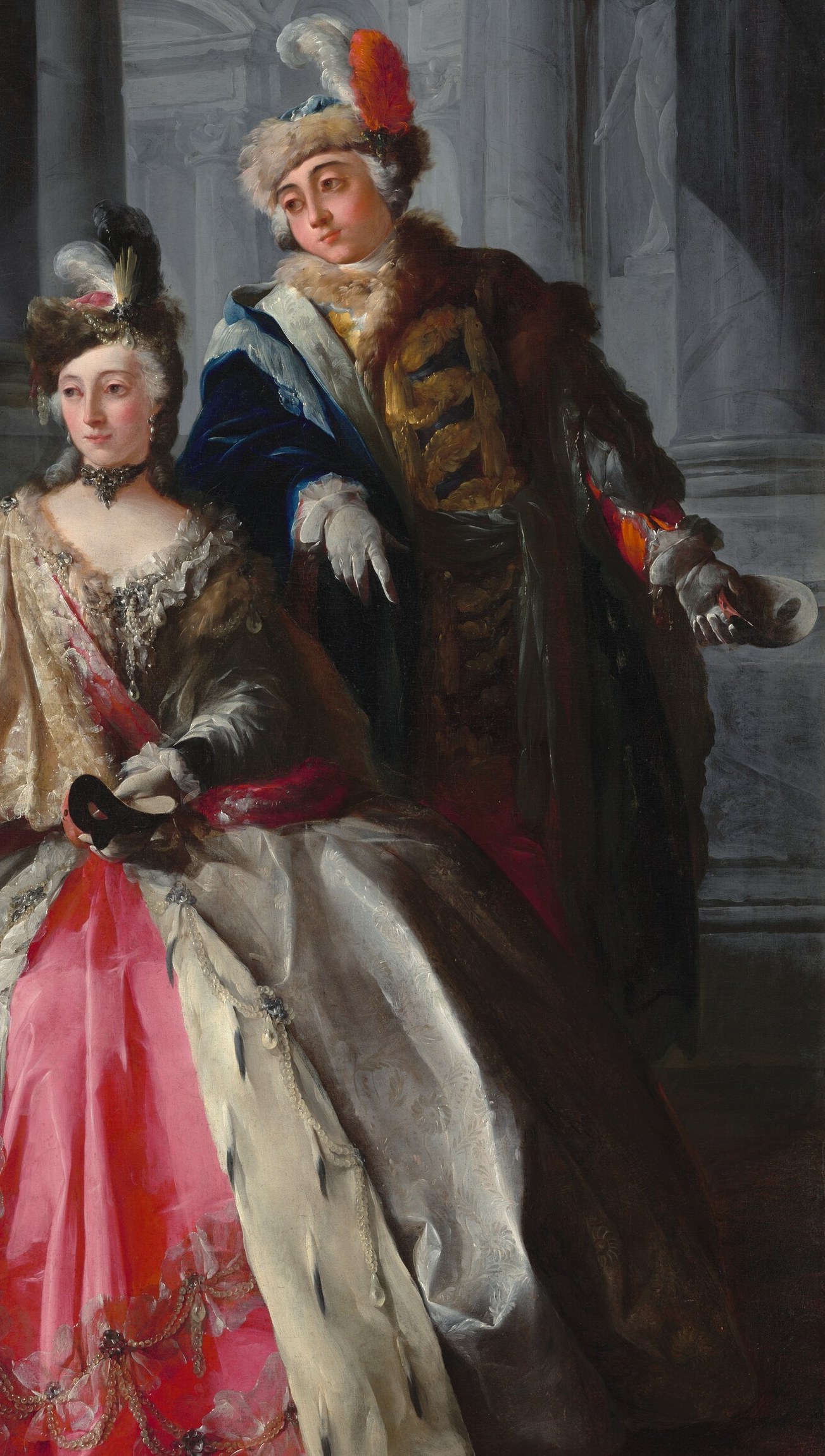 The artist was known for these theatrical, disguised scenes.