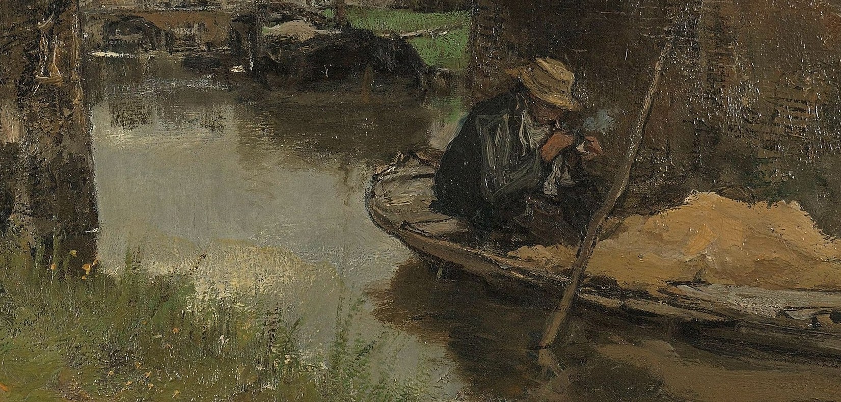 He captures a quiet canal scene, a moment of daily life.