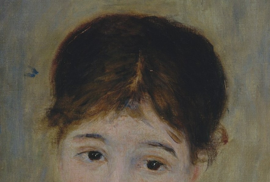 The gaze is neither coy nor deferential; for a paid servant this mild self-possession is socially charged and was noticed by contemporary critics.