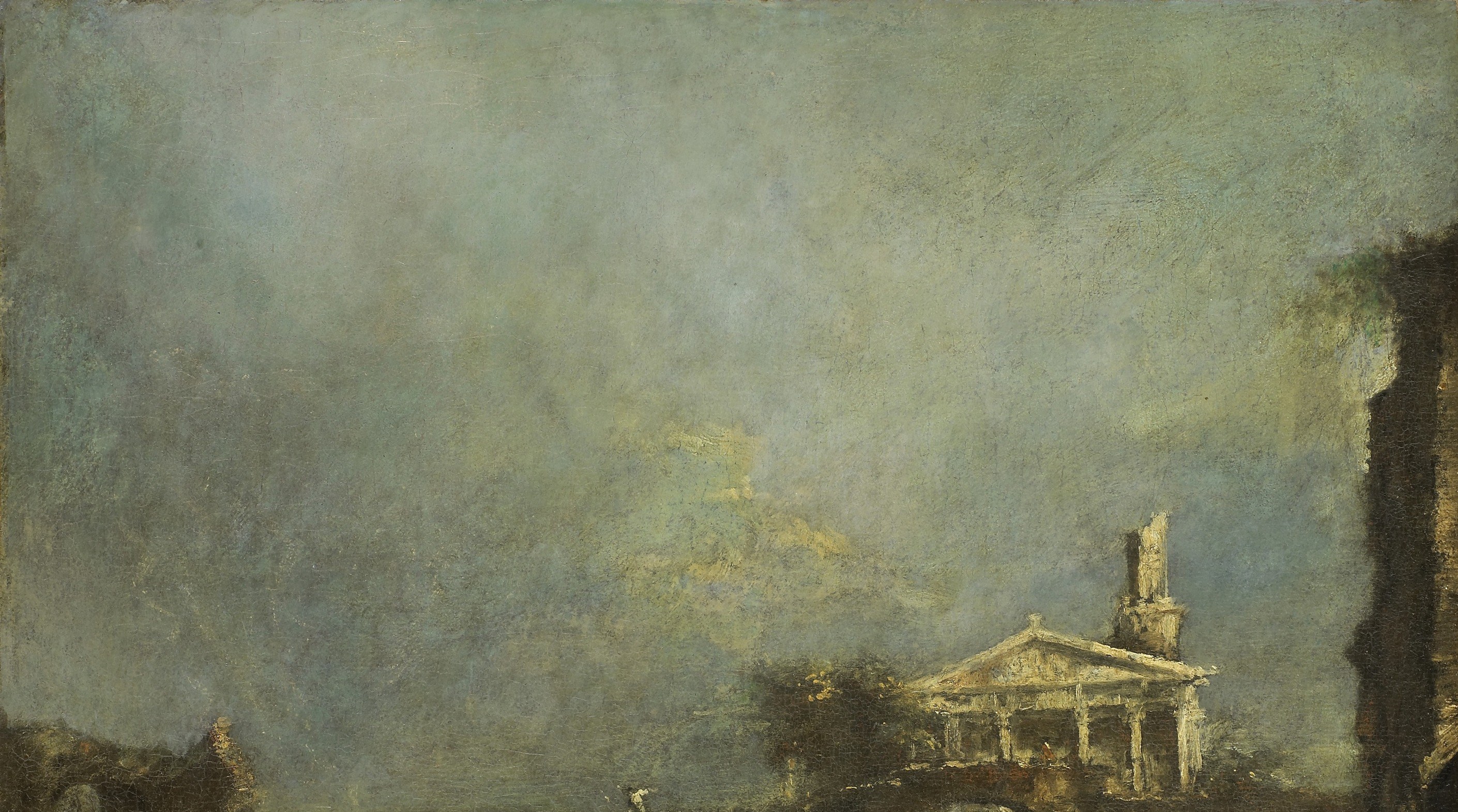 It shows the quieter side of the Venetian Lagoon at twilight.