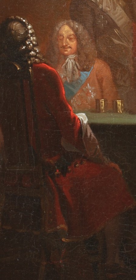 This official in red is a key figure, perhaps an advisor.
