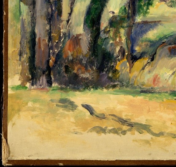 He laid ochre, olive, and blue into the shadows, never black.