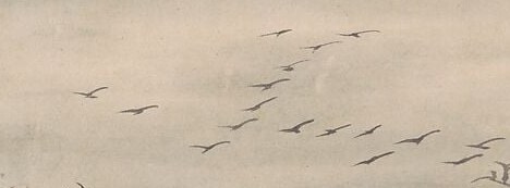 Small details, like these birds, add subtle life to the stillness.