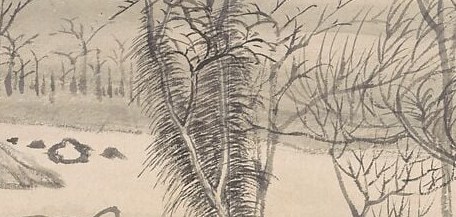 He used soft ink washes to evoke the misty, cold air.