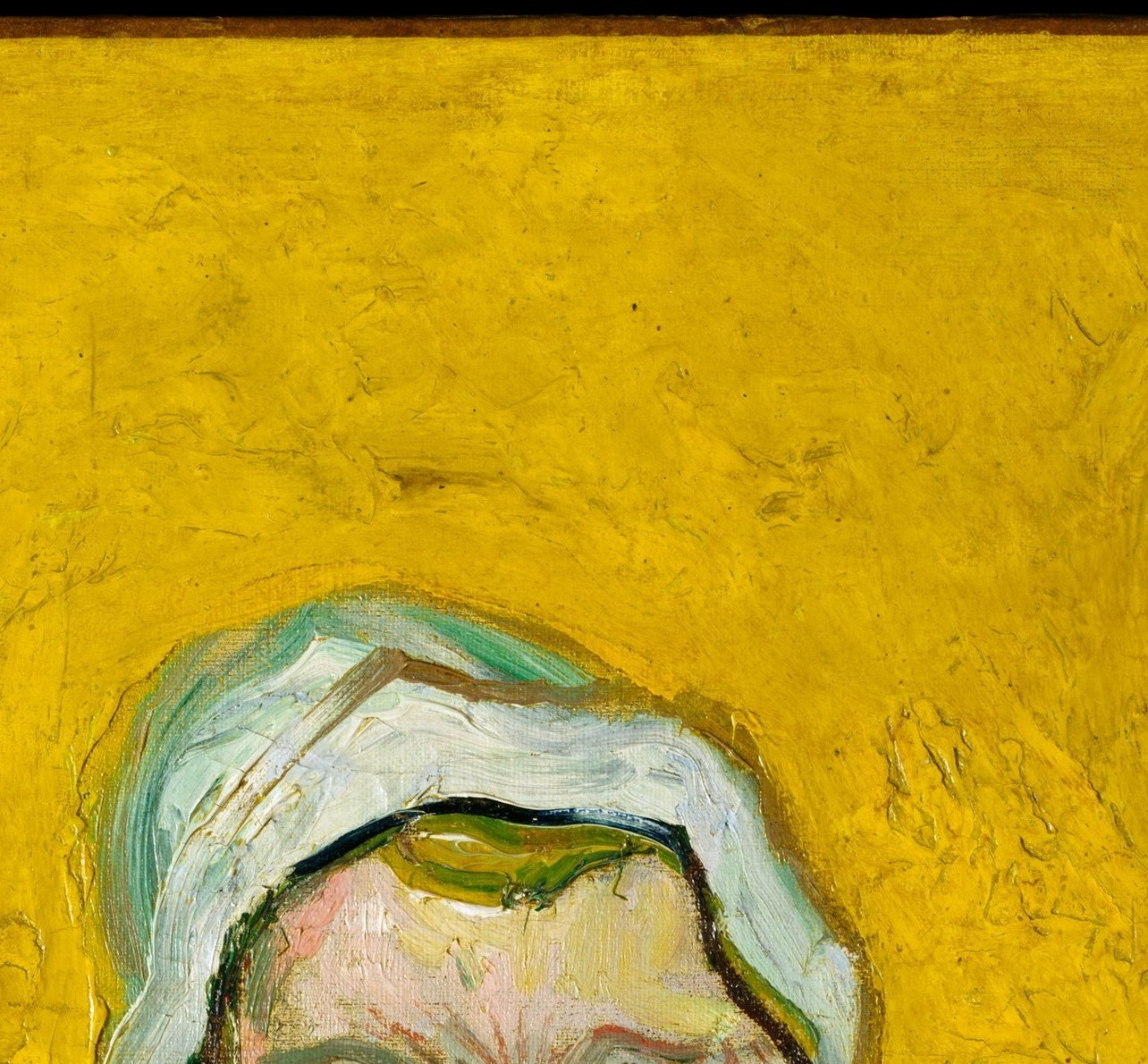 The baby's direct, blank gaze at the viewer creates an uncanny immediacy , a tiny person already confronting the world.