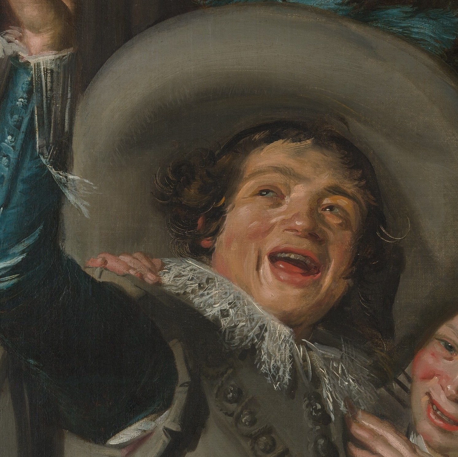 Hals's radical choice to paint open teeth , almost unheard of in formal portraiture , defines the work's spontaneous energy and made contemporaries uncomfortable