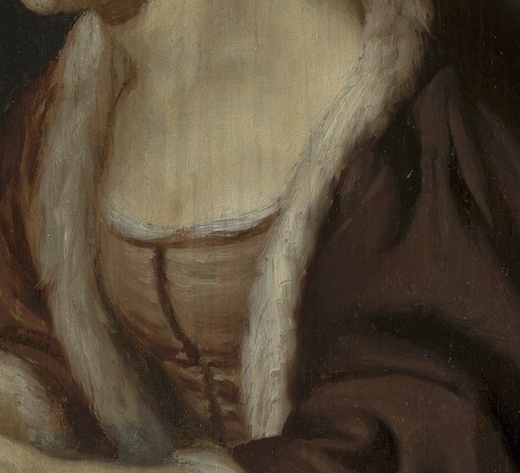 Even the fur collar of her robe shows every individual strand.