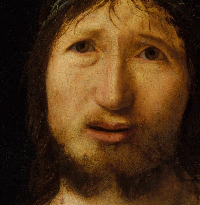 The artist used strong light and shadow to create depth.