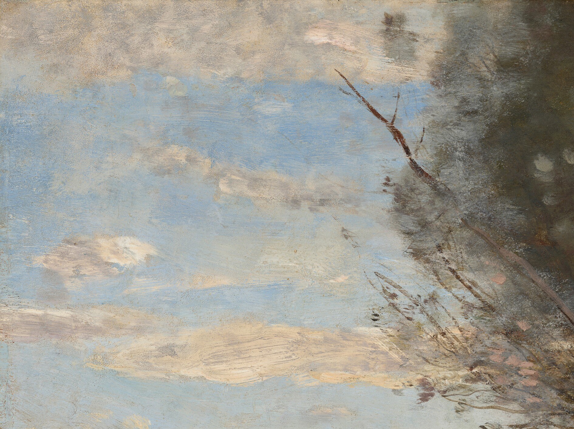The soft, diffused light and gentle clouds suggest a peaceful, possibly overcast, day.
