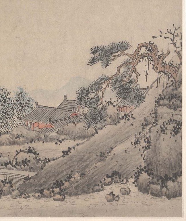 Negative space is not emptiness here but the primary compositional element , air, water, or infinite distance; quintessentially Chan Buddhist, the void carries as much weight as the ink
