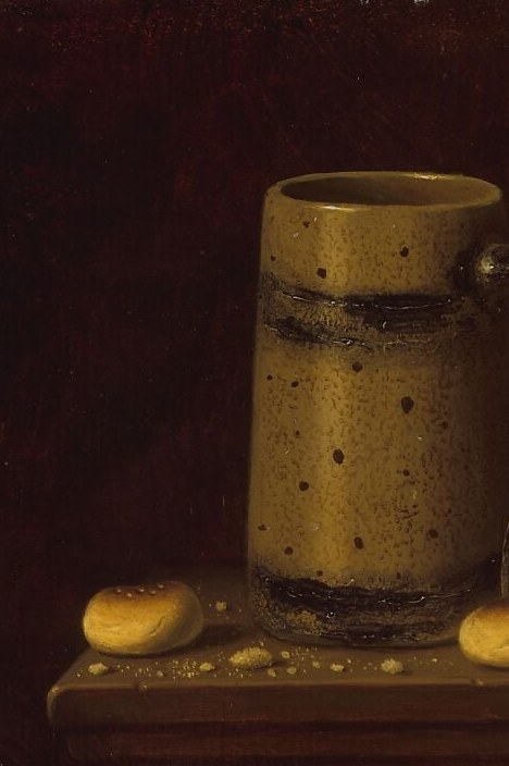 Second trick: a speckled stoneware stein.