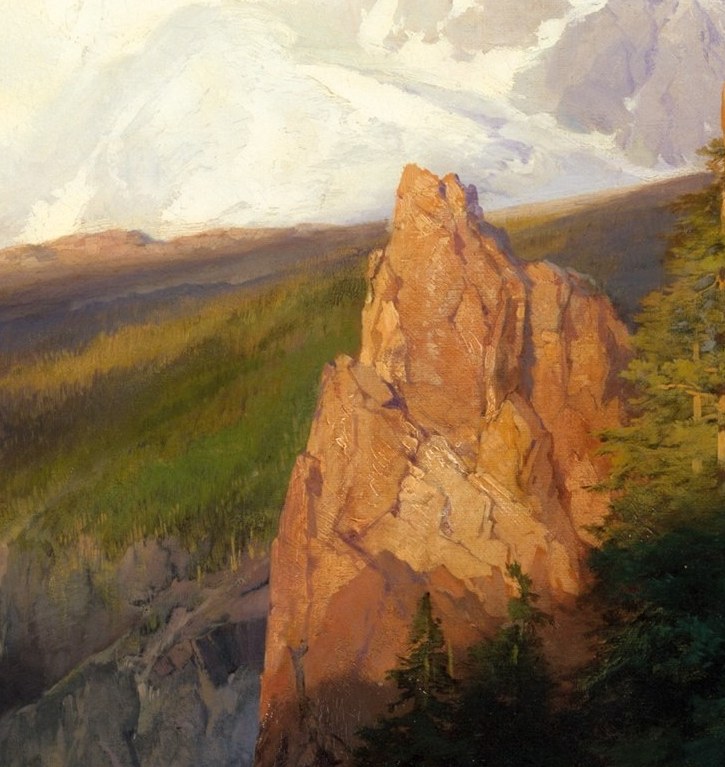 See how light hits this rock face, almost glowing.