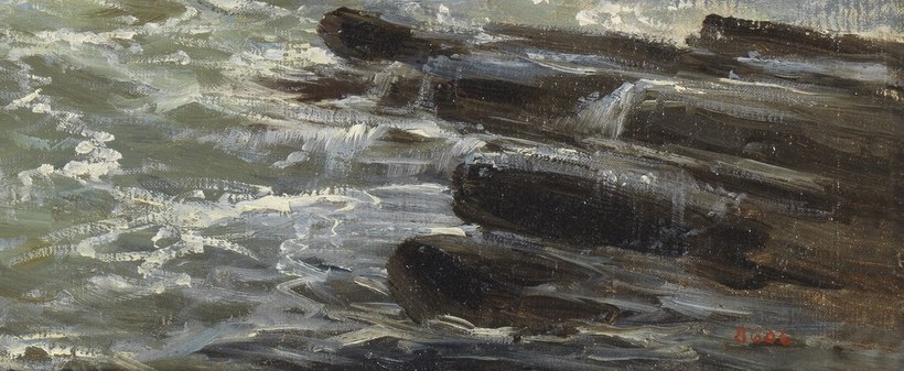 The light and texture on these rocks capture the rugged coast.