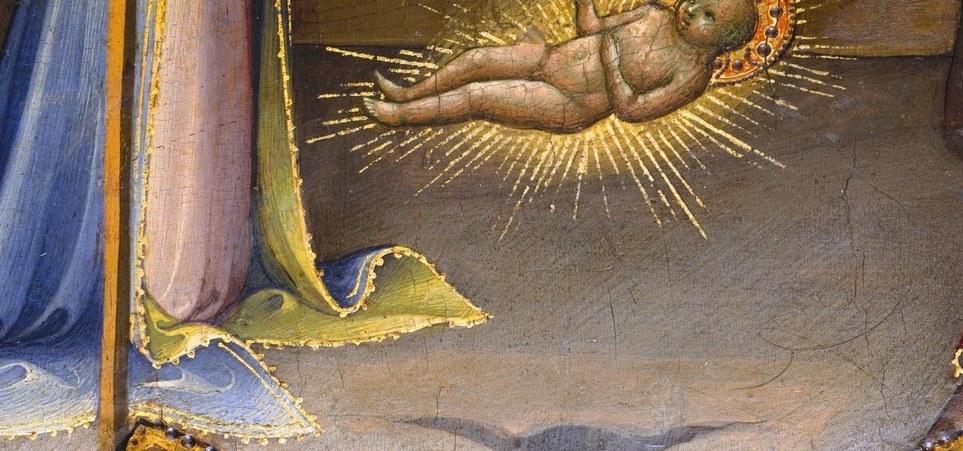 The child rests on bare earth. The Lord of creation, born onto dirt.