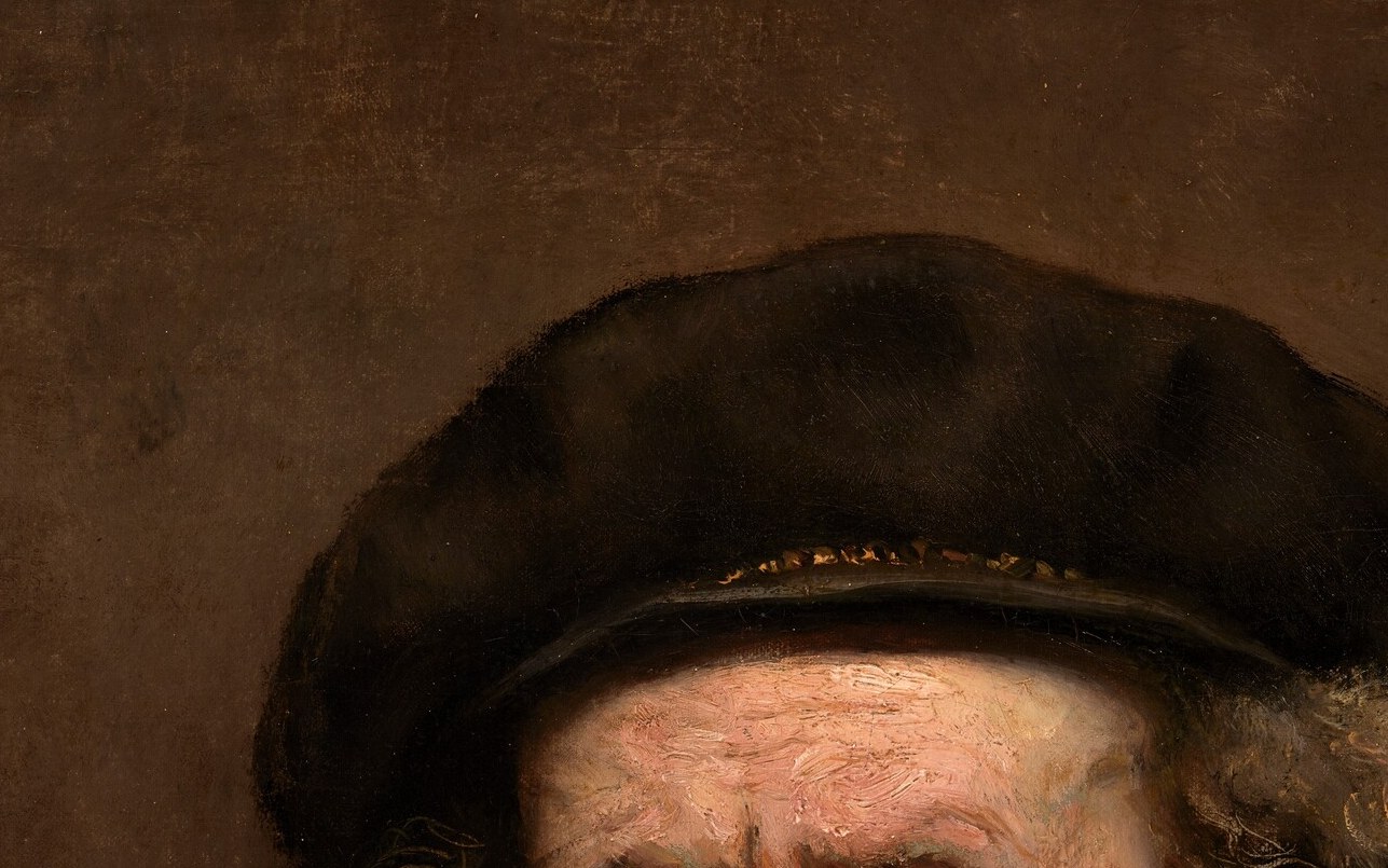 This is where Rembrandt loaded paint thickest , the ridges cast micro-shadows, making the skin push toward the viewer; the technique is invisible at distance but revelatory in close-up.