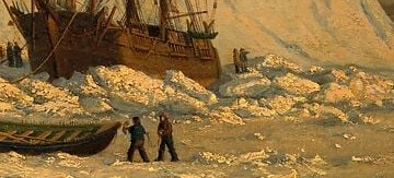 Bradford painted this in 1857, inside a warm Massachusetts studio.