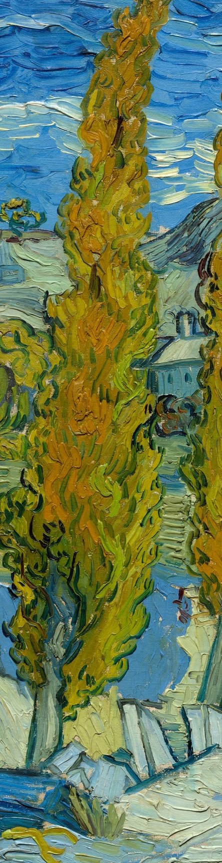 Its vibrant yellow-green foliage and textured impasto brushstrokes convey a sense of intense energy and life.