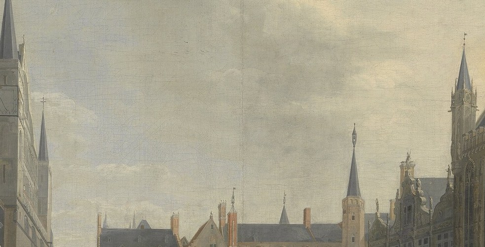 The artist, Jan Baptist van Meunincxhove, was known for cityscapes.