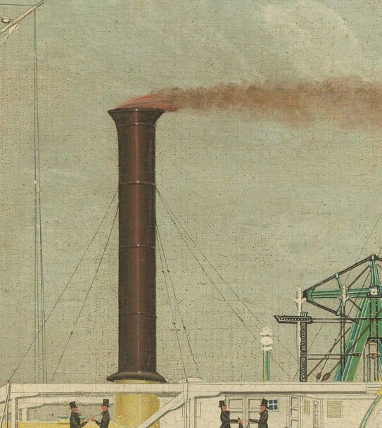Its tall smokestacks powered the vessel for river travel.