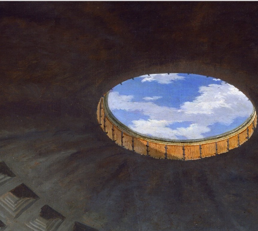 The oculus opening is the only light source here.