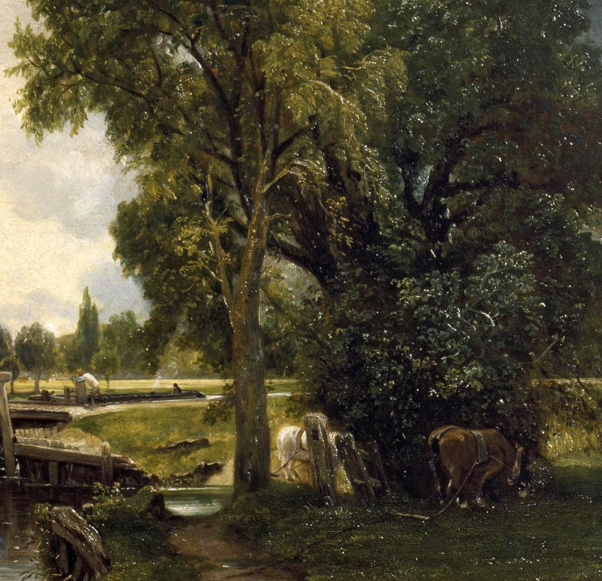 Its dense foliage and textured bark demonstrate Constable's mastery of natural forms.