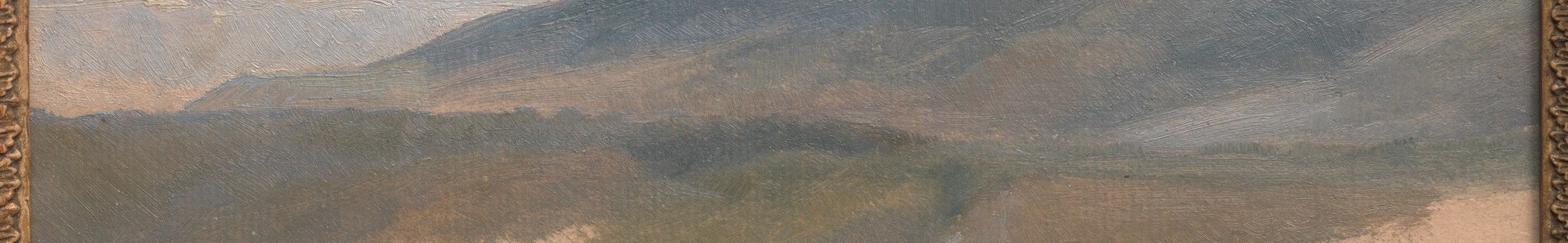 The hills below are painted with loose brushstrokes.