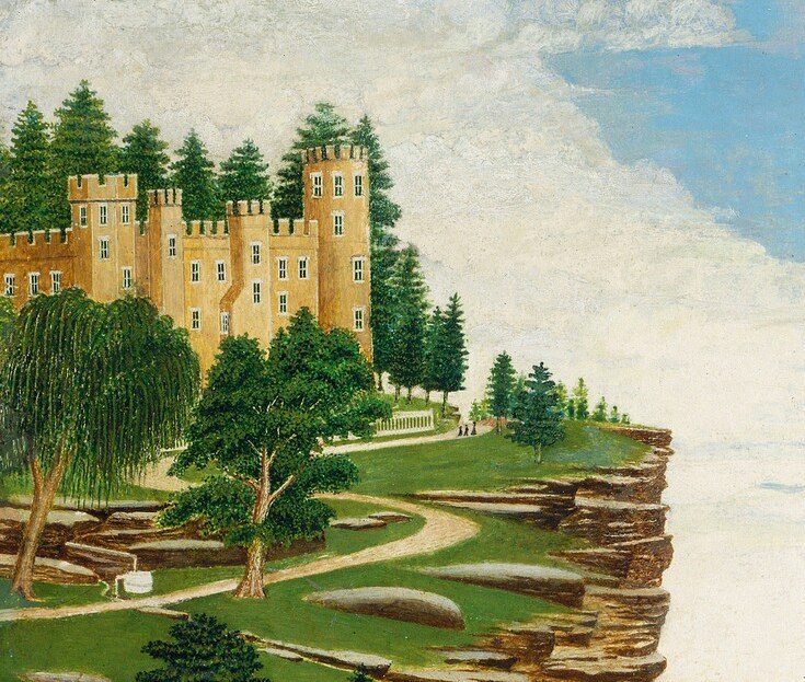 The castle watches over the busy port.