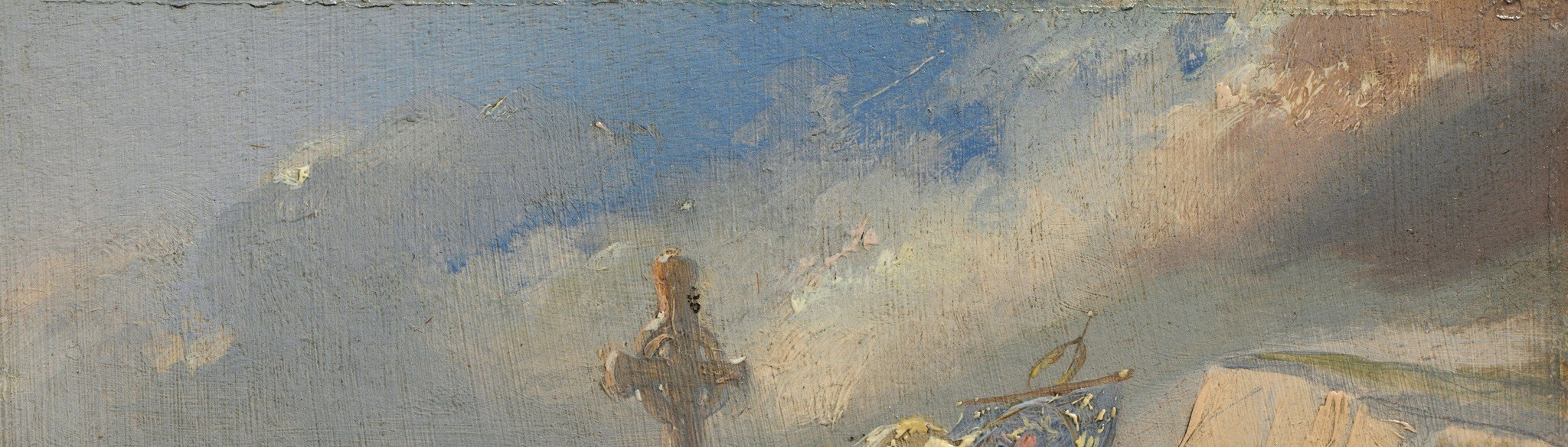 The painter used thick, fast brushstrokes to capture this chaos.