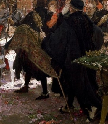 It shows the procession for Prince Juan, son of Spain's Catholic Monarchs.