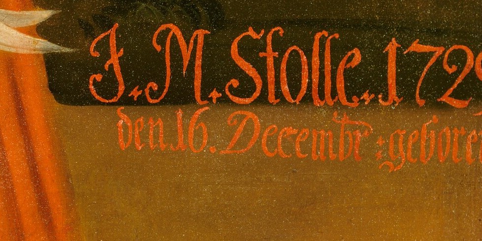 The painting itself is titled 'J. M. Stolle'.
