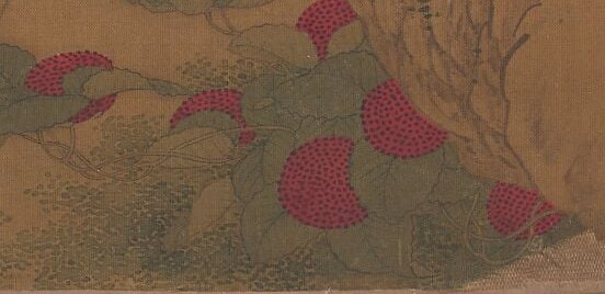 A wild strawberry cluster, with every irregular bump kept.