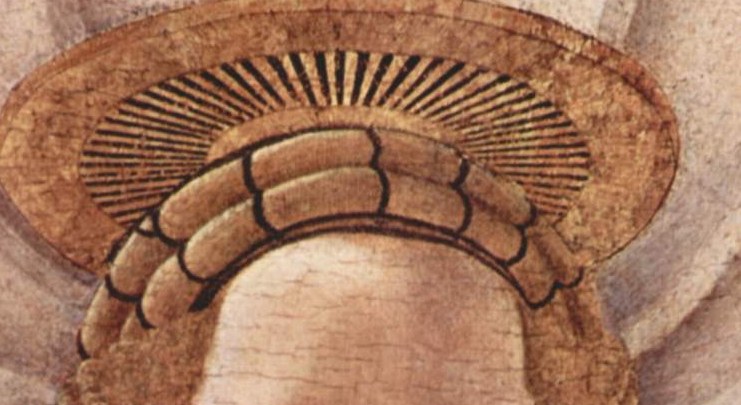 The radiating pattern suggests divine light and sanctity.