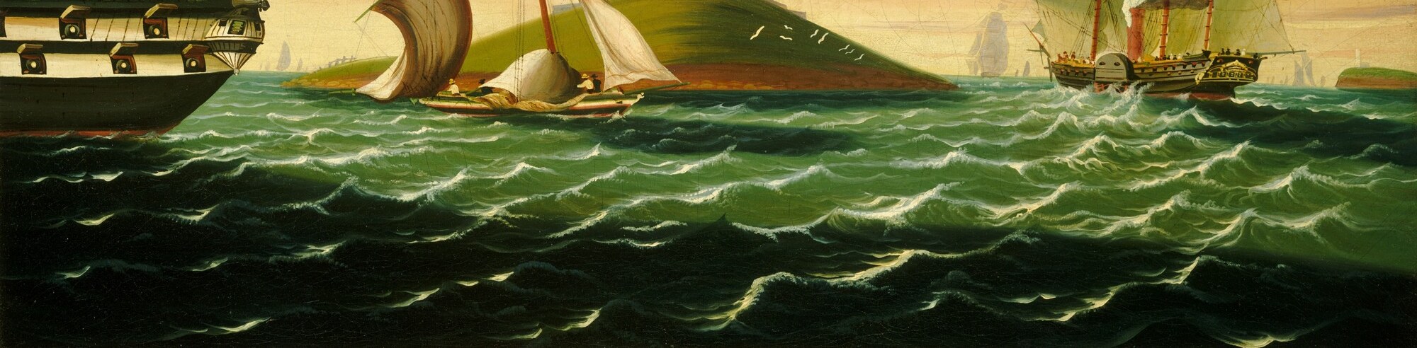 Chambers' waves are not naturalistic , they repeat in even arcs closer to wallpaper pattern than observed sea, the clearest evidence of his sign-painting craft and the feature that makes him a precursor of American folk modernism.