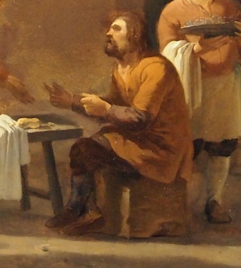 These travelers are muleteers, resting at a rustic inn.