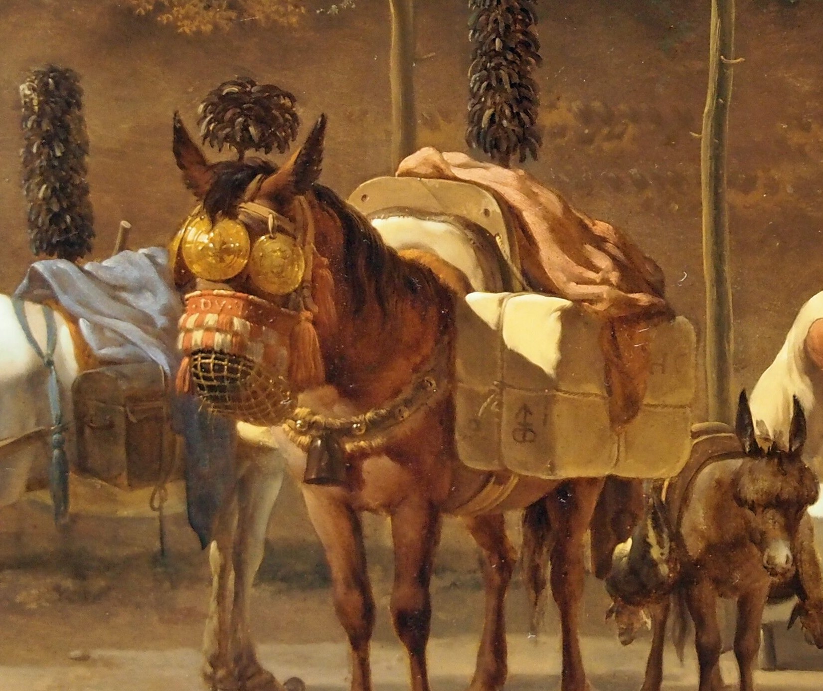 Notice the mule's golden goggles, protecting its eyes.