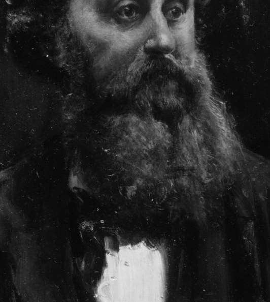 Look at the careful brushwork on his curly hair and beard.