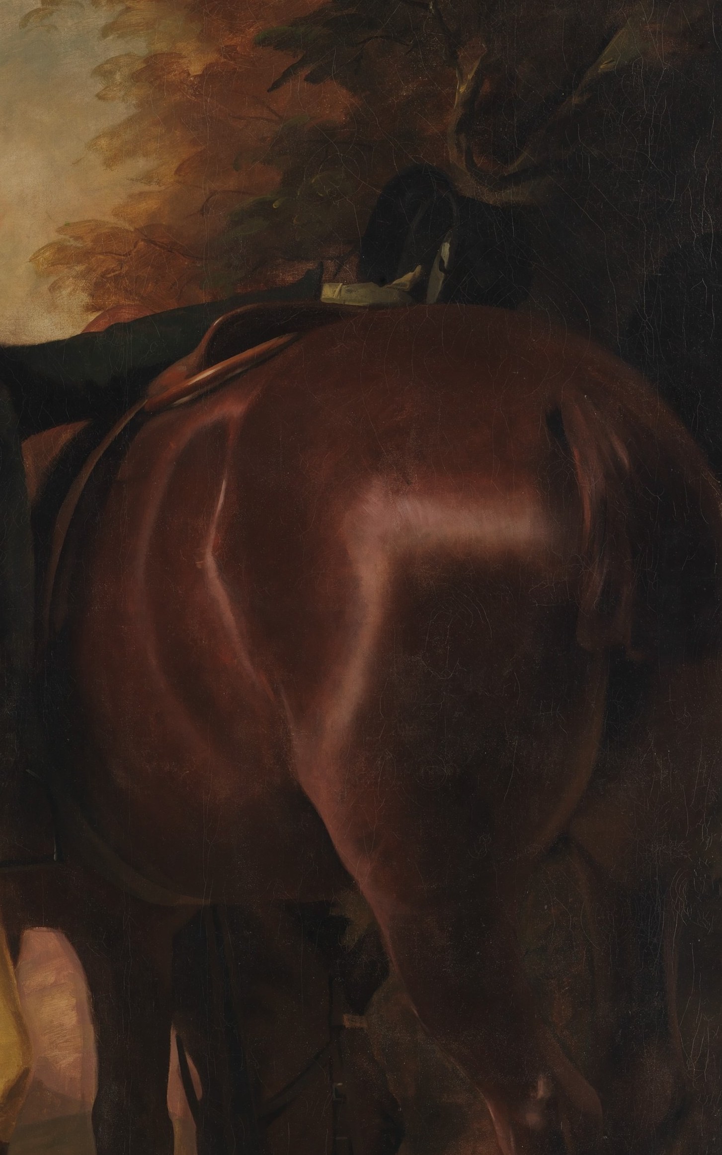 Raeburn builds the coat with broad, confident strokes; the sheen on the haunches is a virtuoso passage showing how he described volume without laborious blending.