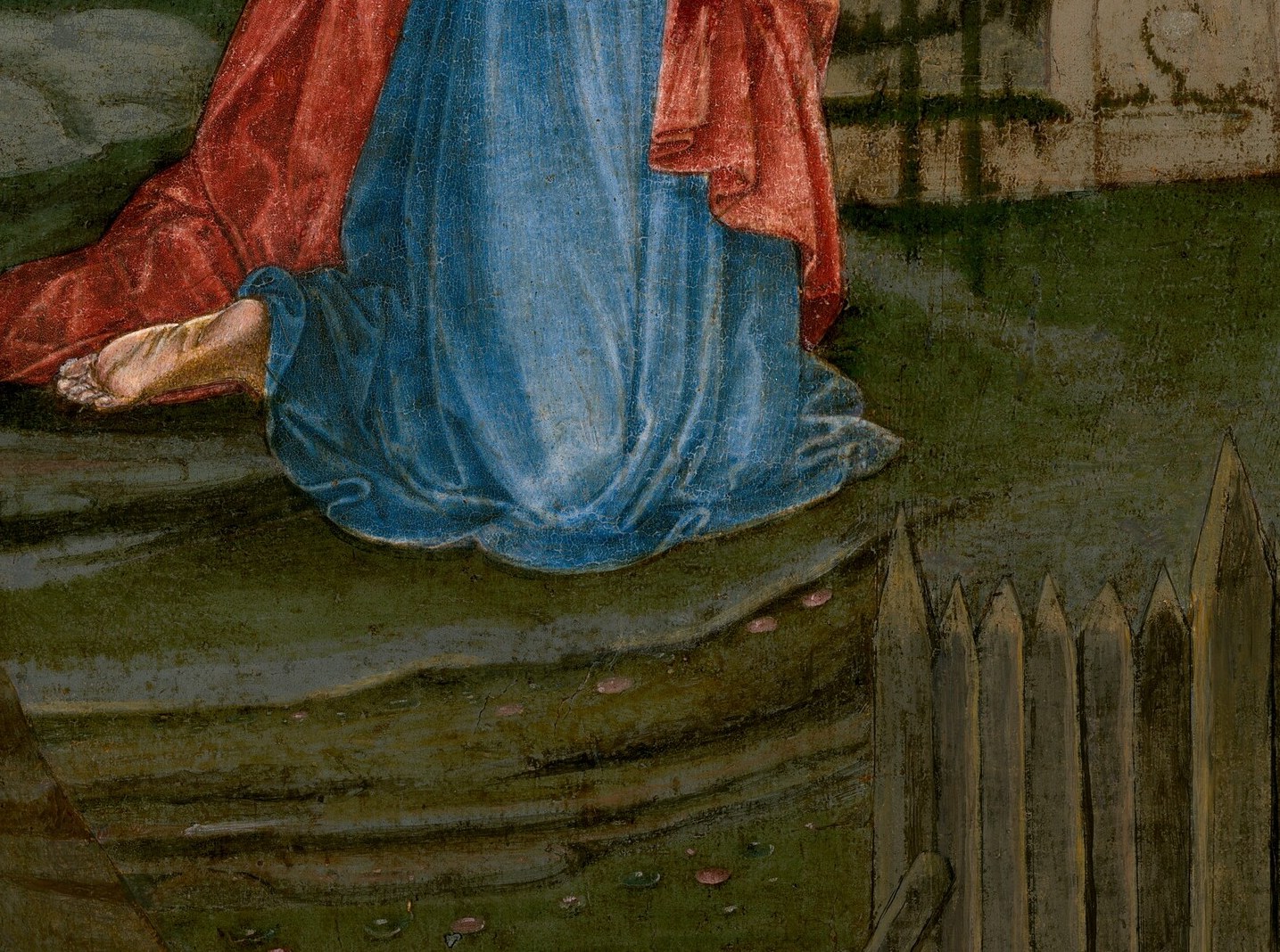 Across the stone bridge, Judas leads soldiers to betray him.