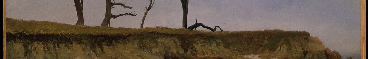 The textured application of paint here suggests the rough, uneven surface of the earth.
