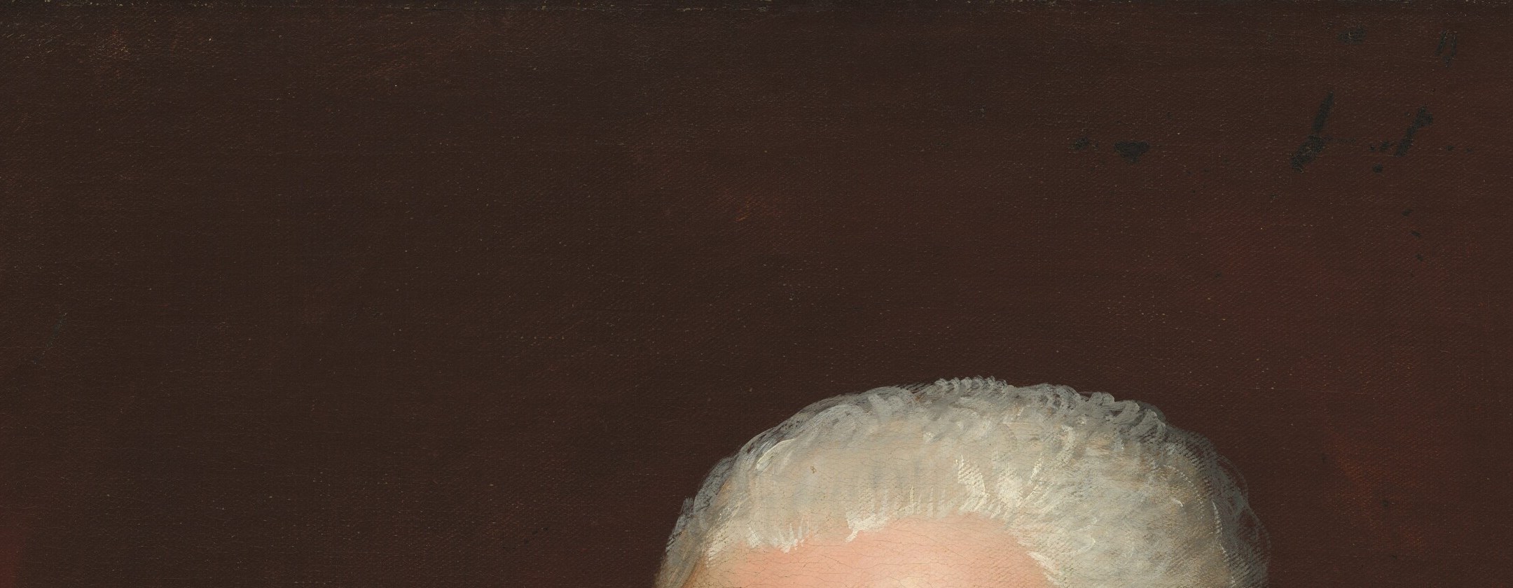 Powdered hair signals late 18th-century status.