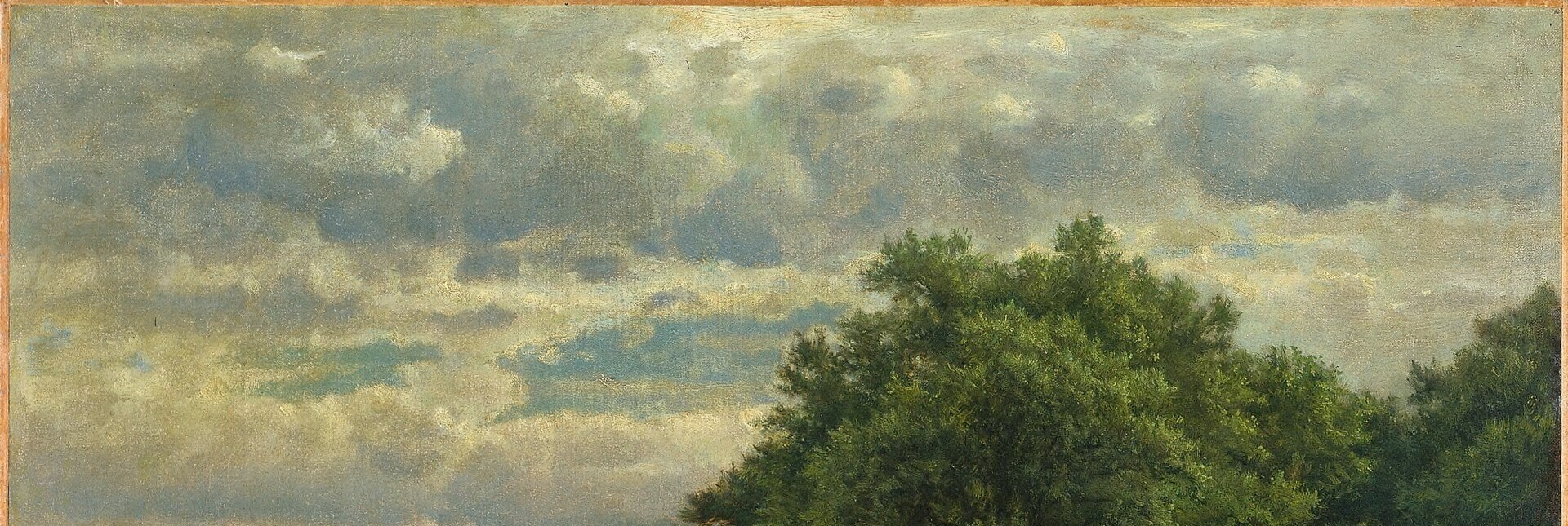 But the painter gives nearly half the canvas to the sky.