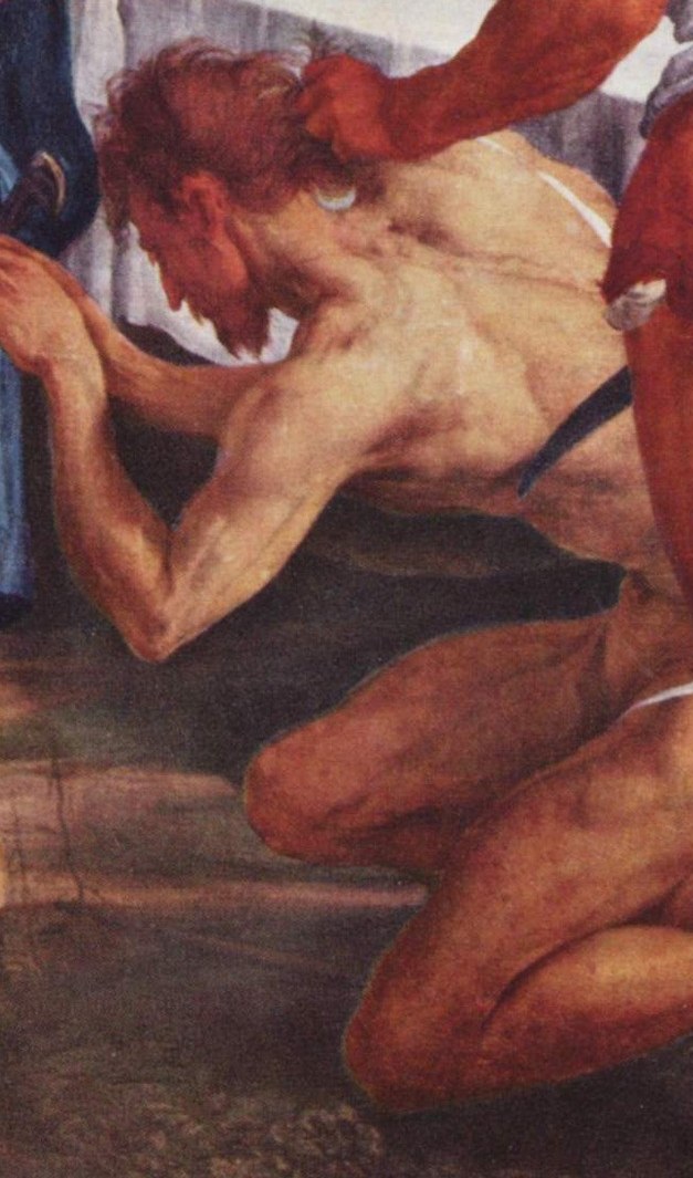 Here, St. John the Baptist kneels for his execution.