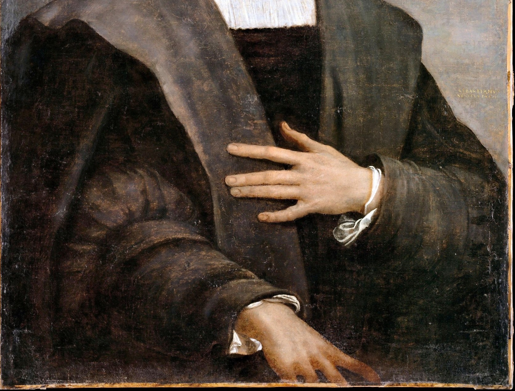 The cloak is not just black. Look closer: warm browns and olives built it.