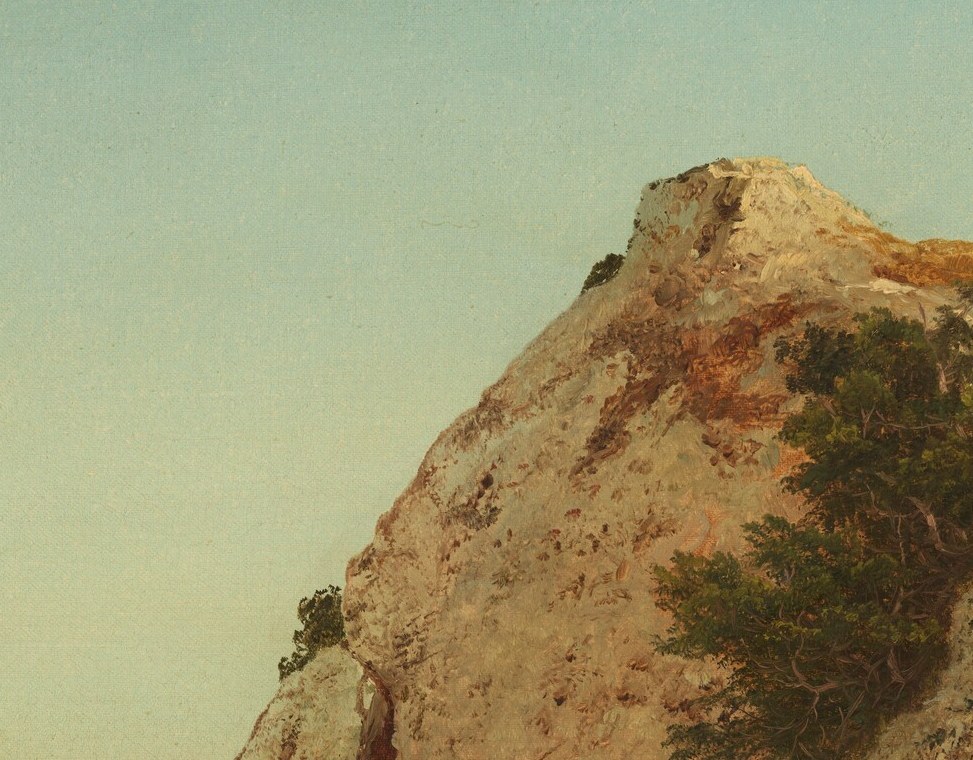 Kensett was shifting to Luminism, a style of light and stillness.