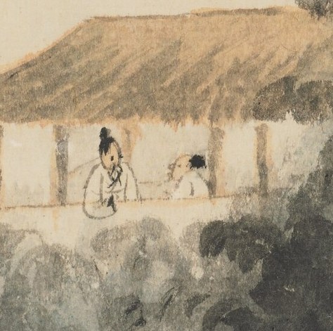 Look closely at the tiny hut, nestled under the arching tree.