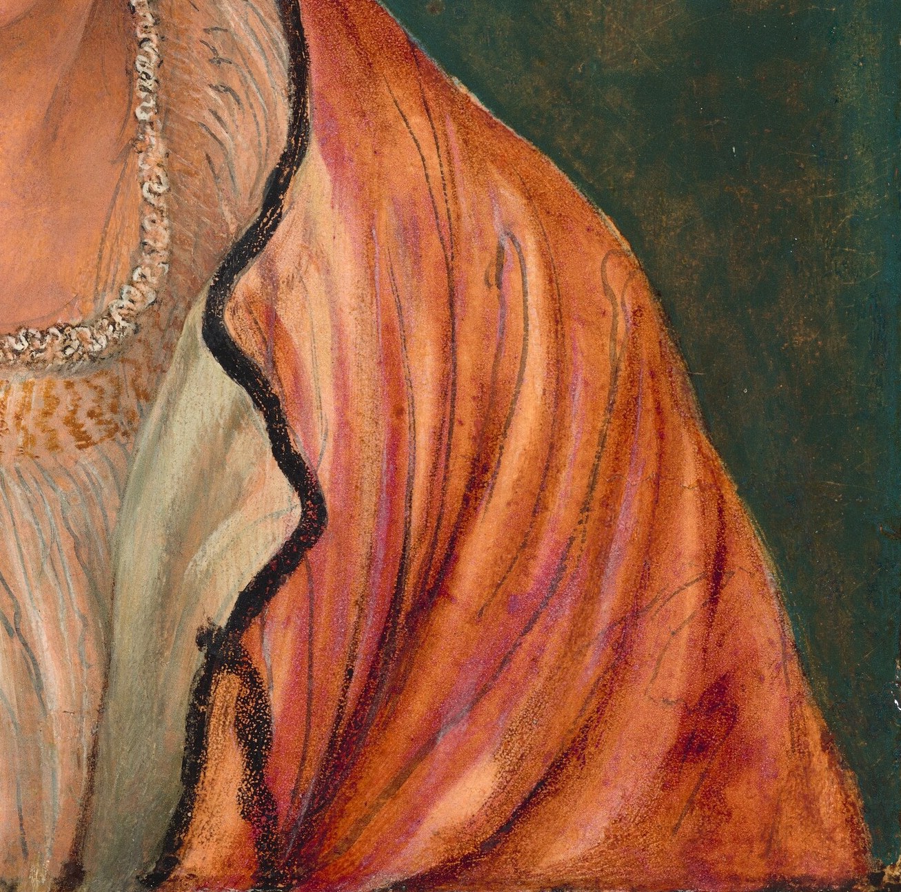 The fabric's texture and sheen are rendered with remarkable detail, showing the drape and weight of the material.