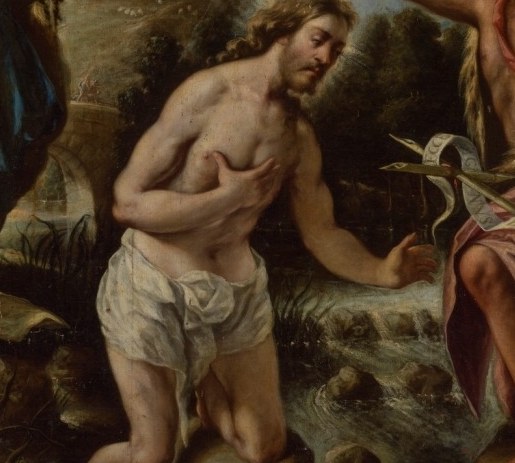 His gesture of placing a hand over his heart conveys humility and acceptance of his destiny.