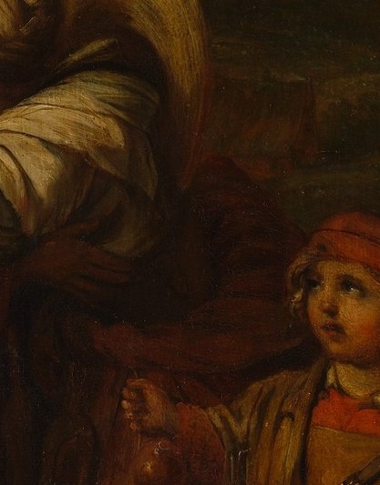 The boy watches his own father abandon him.